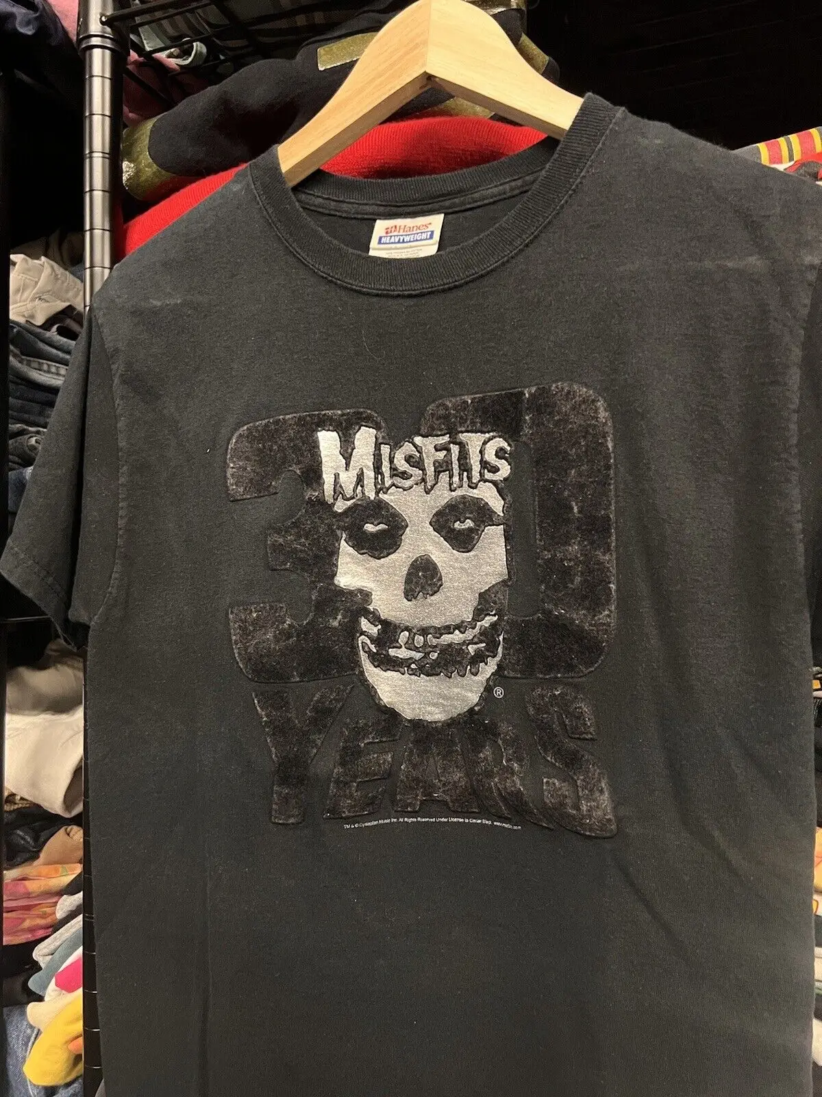 Retro 2007 Misfits Aksomo, Metalinis Dvipusis Graphic T Shirt Dydis Mažas