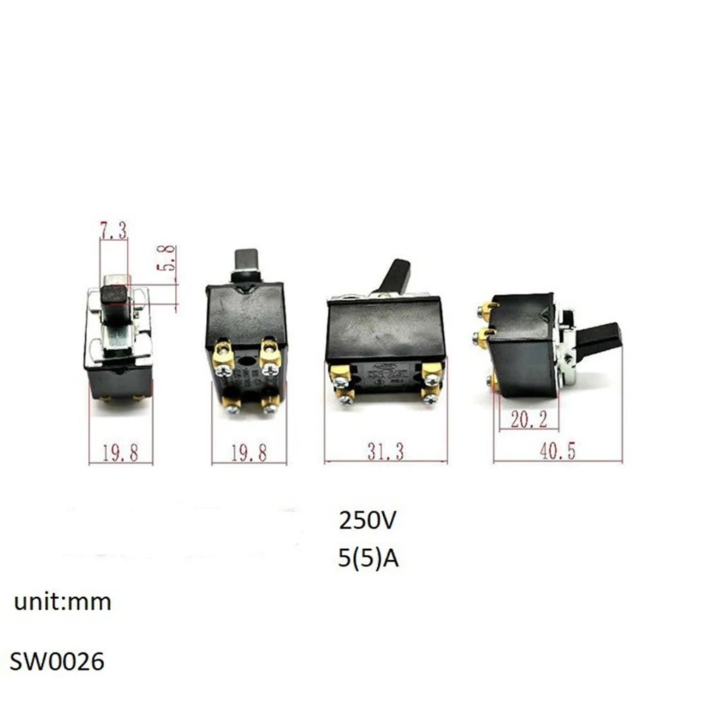 SW0026 Kampinis Šlifuoklis Galios Įrankis Jungiklį Perjungti Pjovimo Staklės Jungiklis AC250V 5A elektrinių Įrankių Priedai