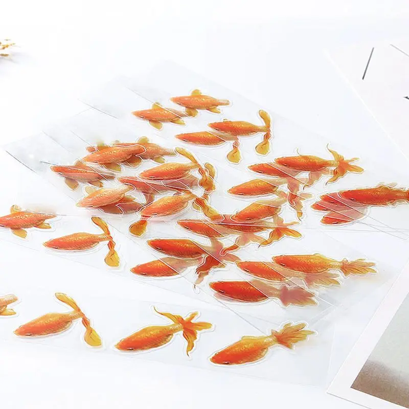 12 Vnt/Set 3D Mažos Žuvytės Lipduką trimatis Žuvų Epoksidinės Dervos užpildų 