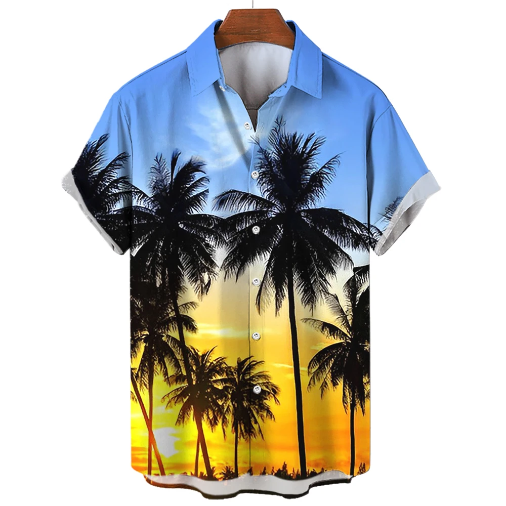 Naujas Mados vyriški Havajų Marškinėliai kokoso medžio Grafinis trumpomis Rankovėmis Viršūnes Negabaritinių Atsitiktinis Marškinėliai Vasaros vyriškų Drabužių 2023