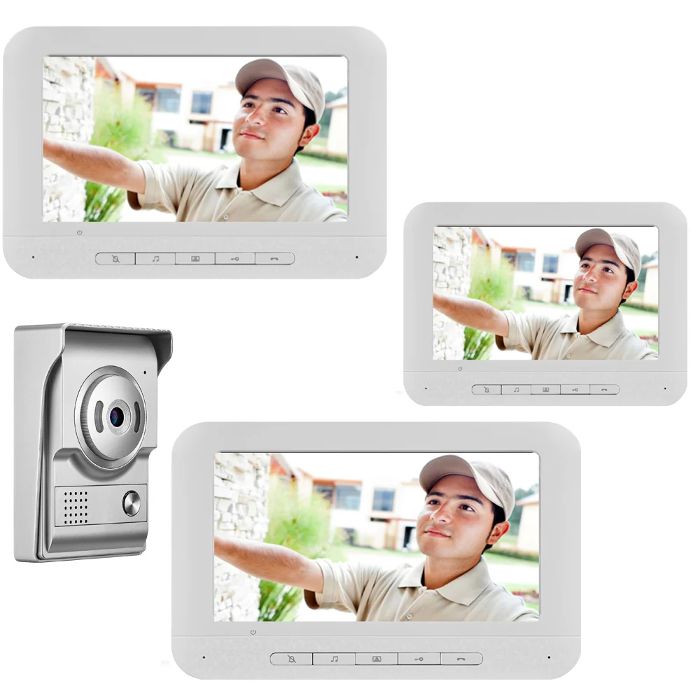 SmartYIBA Laidinio Doorbell Vaizdo Kamerų Sistemą, 3 Monitoriai Rinkiniai+Elektrinis Užraktas Vaizdo Doorbell Domofonas Vaizdo Duris Telefono Rinkiniai
