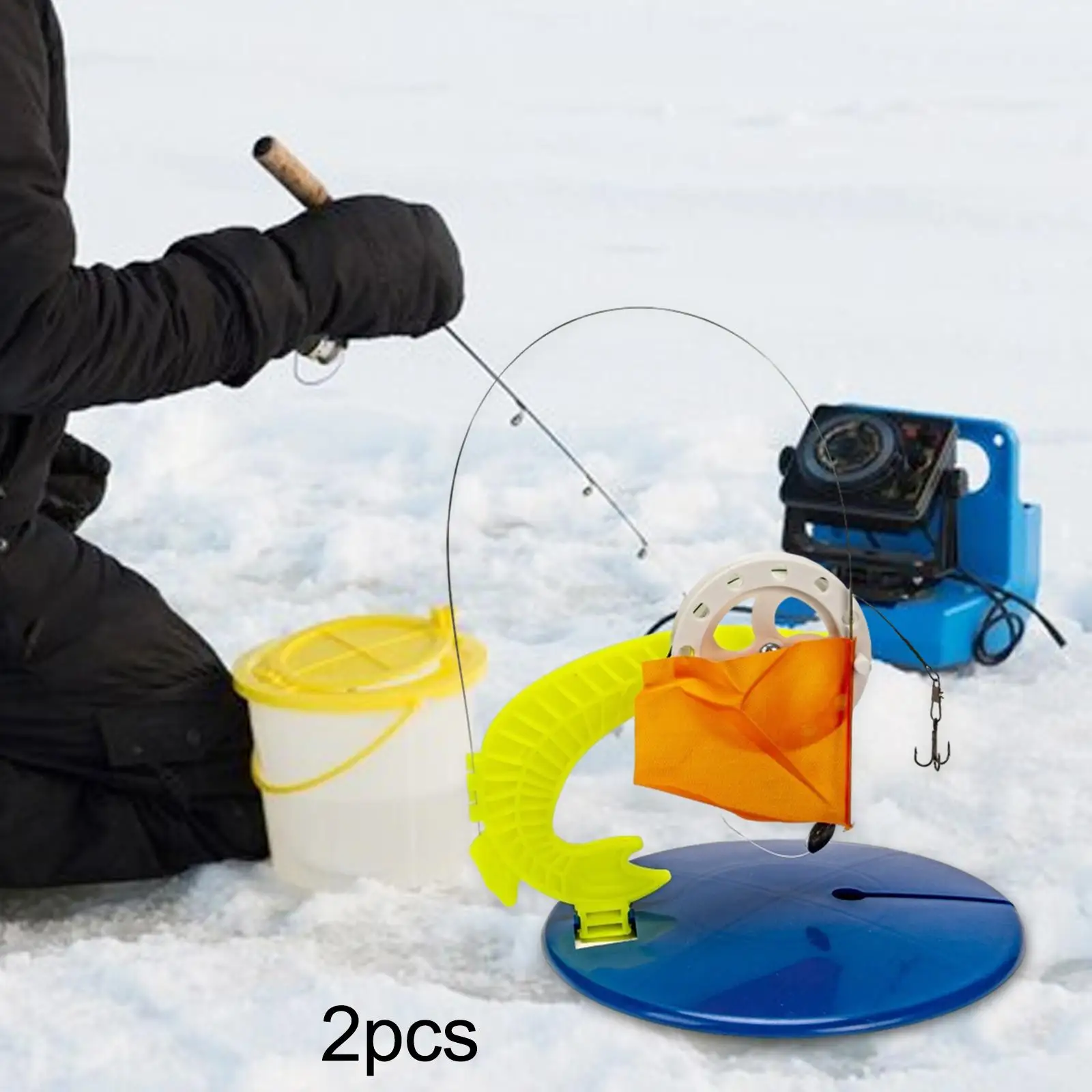2x Ledo Žvejybos Patarimas iki Ledo Žvejybos Vėliavas, Žvejybos įrankiai Žiemos Žvejybos