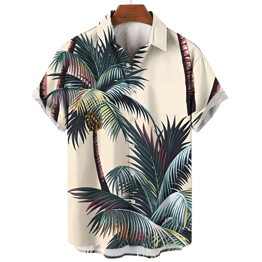 Naujas Mados vyriški Havajų Marškinėliai kokoso medžio Grafinis trumpomis Rankovėmis Viršūnes Negabaritinių Atsitiktinis Marškinėliai Vasaros vyriškų Drabužių 2023