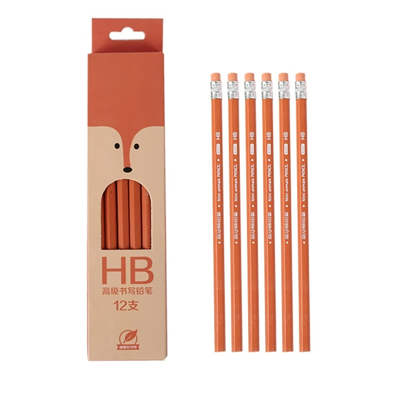 B36C 12Pcs Pieštukai su Trintukai Premium Grafito Minkštas Raštinės reikmenys Dovanų Rinkinys
