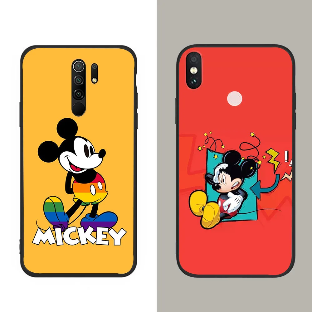 MT-91 Mickey ir Minnie Atveju iPhone, 14 ir 13 Mini 15 11 Pro X XS Max Juodo Dangtelio