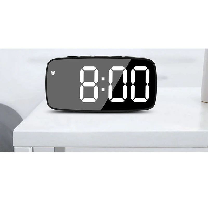 Protingas, Skaitmeninis Laikrodis-Žadintuvas Lovos,Žalia LED Kelionės USB Stalinis Laikrodis su 12/24H Dienos Temperatūrą, Atidėti, Miegamojo,Juoda