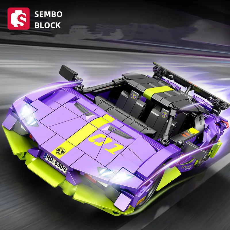 Originali SEMBO BLOKUOTI superautomobilį modelis plytų žaislų rinkinį 