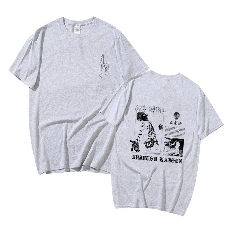 Japonų Anime Džiudžiutsu Kaisen Satoru Gojo Domeno Plėtros Print T-shirt Vyrai Moterys Manga Harajuku Negabaritinių Trumpas Rankovės Tees