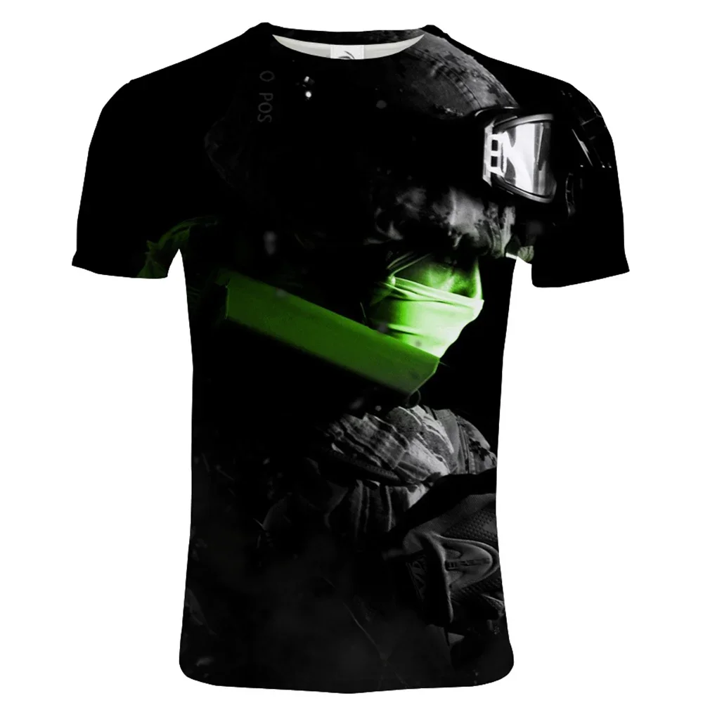 2022 m. Vasarą Naujas Unisex Mados Atsitiktinis Trumpas Rankovės Viršuje Elektroninių Šaudymo Žaidimas 3D Skaitmeninio Spausdinimo Hip-Hop Prarasti Plius Dydžio marškinėlius